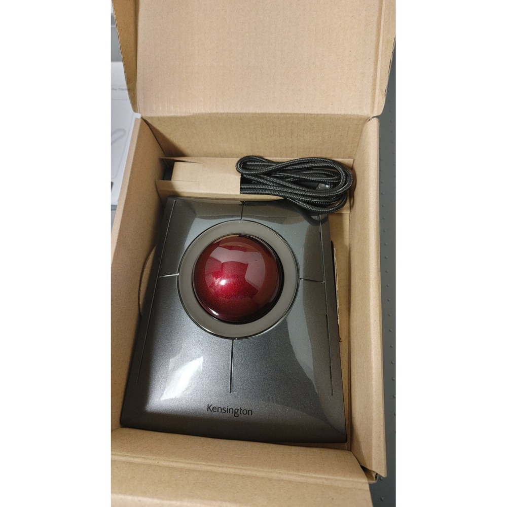 Kensington SlimBlade Pro Trackball Mouse Gray Red Like New Wireless Bluetooth